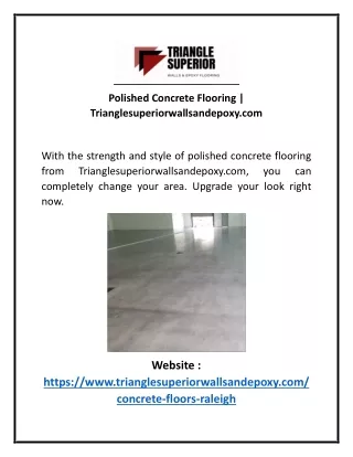 Polished Concrete Flooring | Trianglesuperiorwallsandepoxy.com