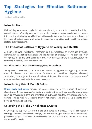Top Strategies for Effective Bathroom Hygiene