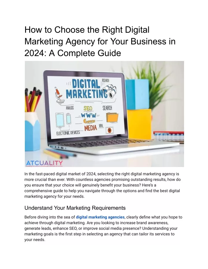 how to choose the right digital marketing agency