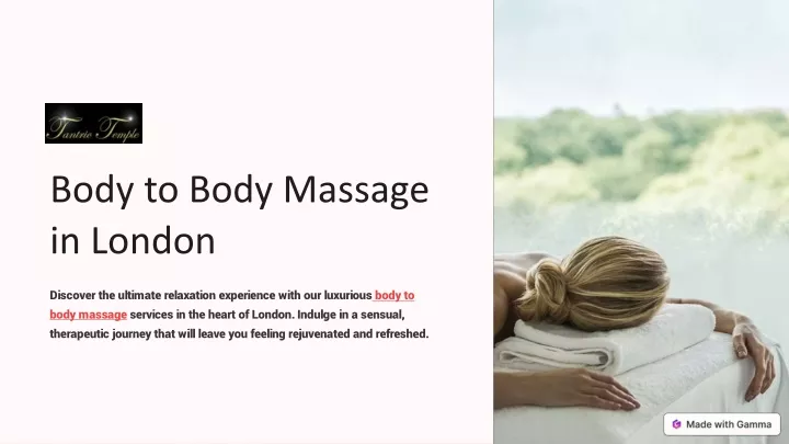 body to body massage in london