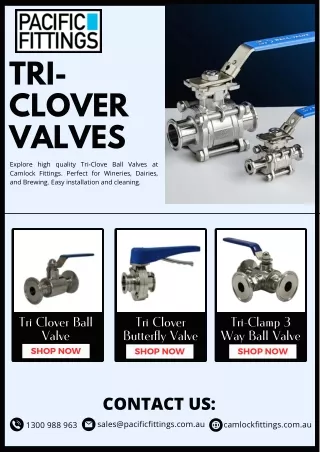 Tri-Clove Ball Valves - Camlock Fittings