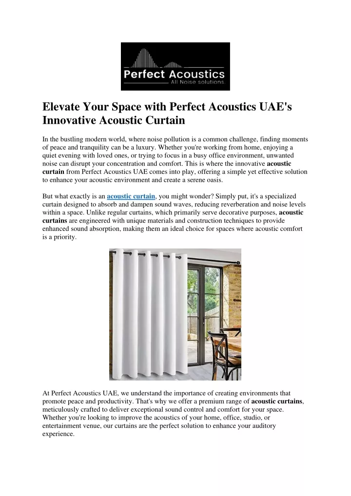 elevate your space with perfect acoustics