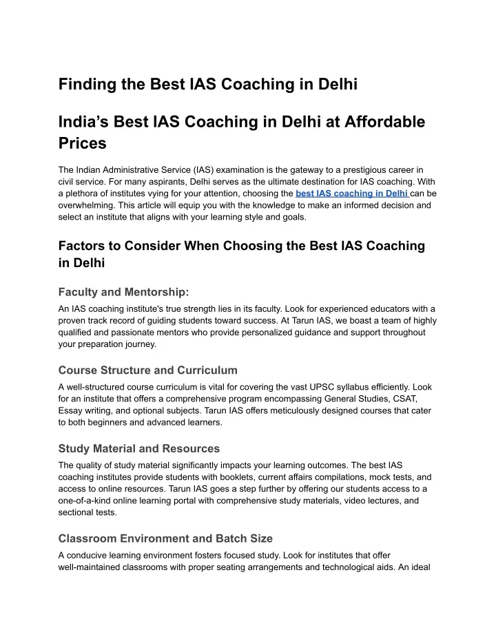 finding the best ias coaching in delhi