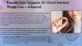 Essential Keto Gummies Australia