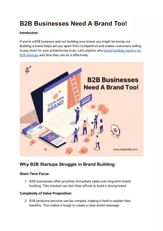 B2B Businesses Need A Brand Too
