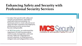 Enhancing Safety and Security with Professional Security Services