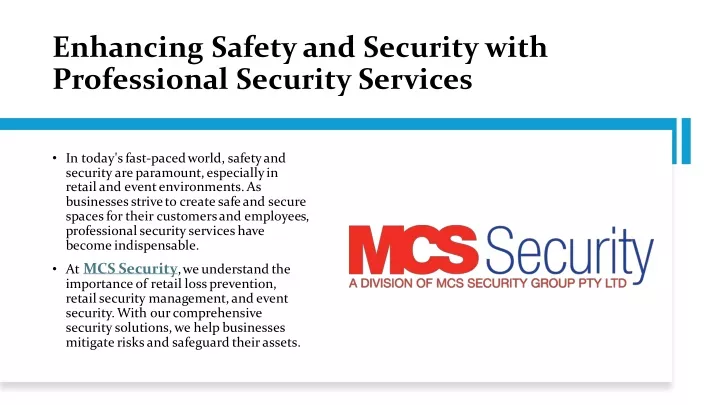 enhancing safety and security with professional