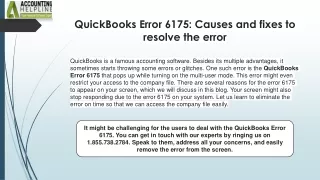 How to end Error Message Code 6175 in QuickBooks