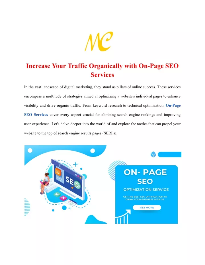 increase your traffic organically with on page