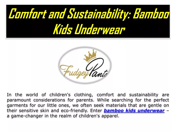 comfort and sustainability bamboo kids underwear