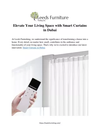 Elevate Your Living Space with Smart Curtains  in Dubai