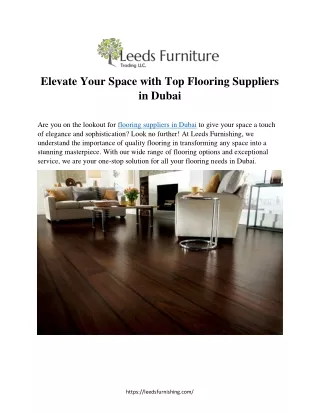 Elevate Your Space with Top Flooring Suppliers  in Dubai