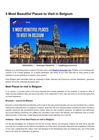 5 Most Beautiful Places to Visit in Belgium