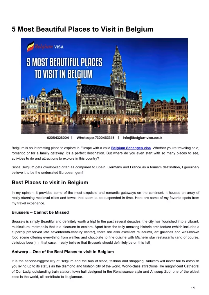 5 most beautiful places to visit in belgium