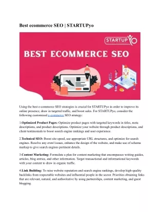 Best ecommerce SEO _ STARTUPyo