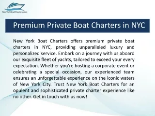 Premium Private Boat Charters in NYC