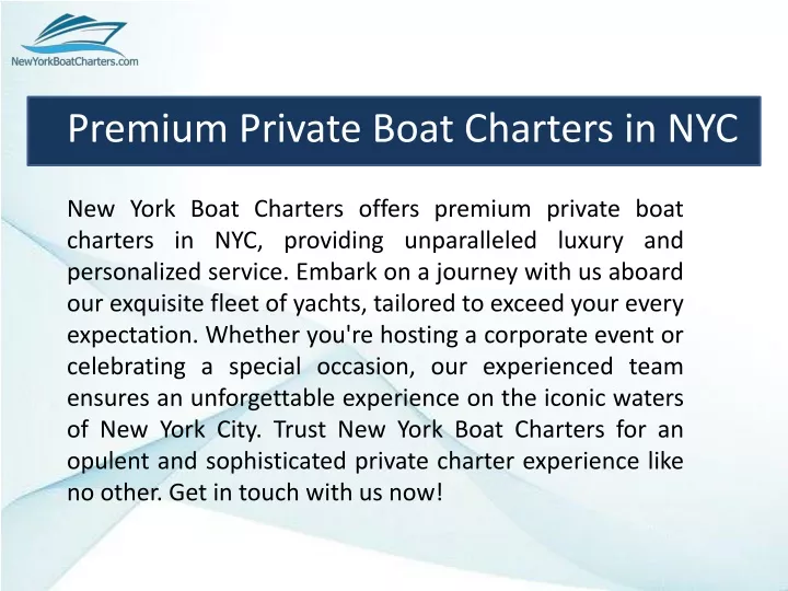 premium private boat charters in nyc