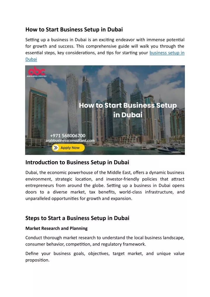 how to start business setup in dubai