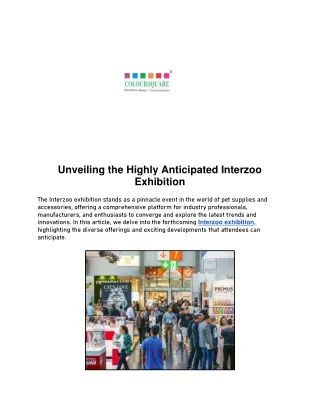 Unveiling the Highly Anticipated Interzoo Exhibition