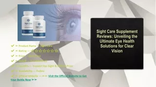 Sight Care Supplement Reviews