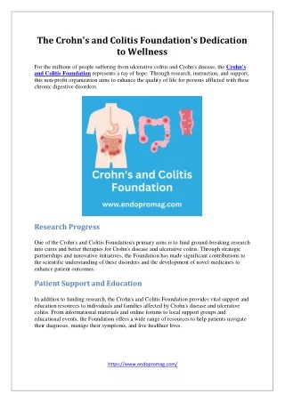 The Crohn's and Colitis Foundation's Dedication to Wellness