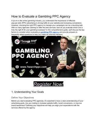 How to Evaluate a Gambling PPC Agency
