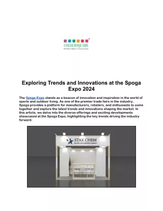 Exploring Trends and Innovations at the Spoga Expo 2024