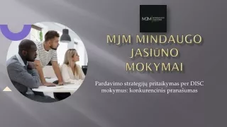 Pardavimo strategijų pritaikymas per DISC mokymus konkurencinis pranasumas