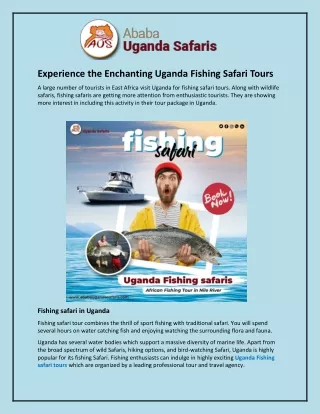 Experience the Enchanting Uganda Fishing Safari Tours