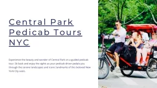 Explore Central Park Pedicab Tours NYC