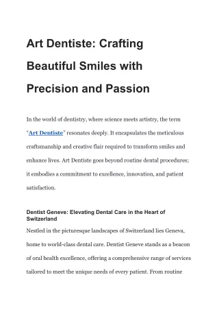 Art Dentiste_ Crafting Beautiful Smiles with Precision and Passion