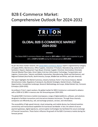 GLOBAL B2B ECOMMERCE MARKET 2022-2028
