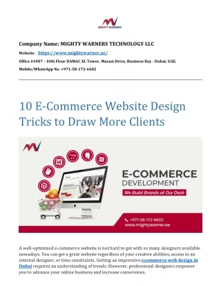 ecommerce website development in Dubai