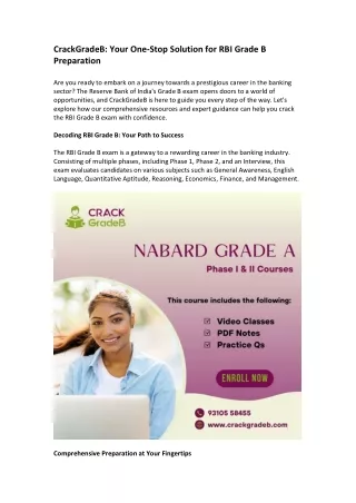 CrackGradeB Your One-Stop Solution for RBI Grade B Preparation