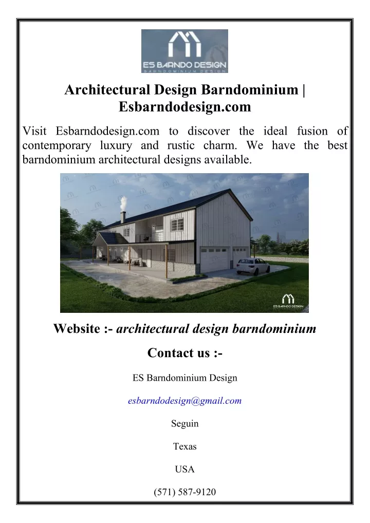 architectural design barndominium esbarndodesign