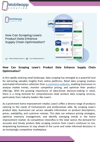 How Can Scraping Lowe's Product Data Enhance Supply Chain Optimization