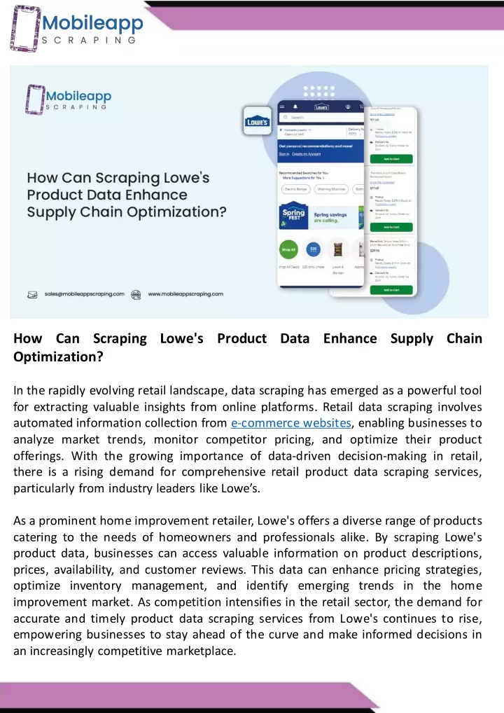 how can scraping lowe s product data enhance