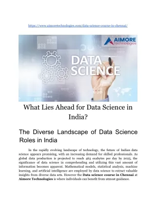 data science course in Chennai - Aimore Technologies
