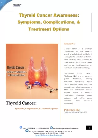 Thyroid Cancer Awareness: Symptoms, Complications, and Treatment Options