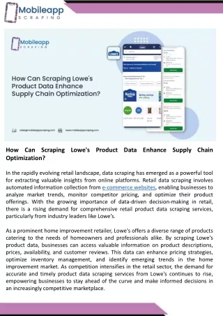 How Can Scraping Lowe's Product Data Enhance Supply Chain Optimizationppt