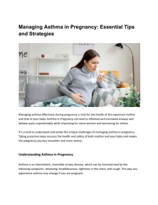 Managing Asthma in Pregnancy Essential Tips and Strategies