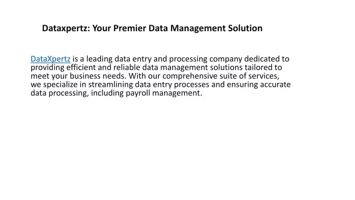 dataxpertz your premier data management solution