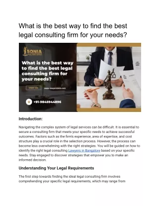 What is the best way to find the best legal consulting firm for your needs_