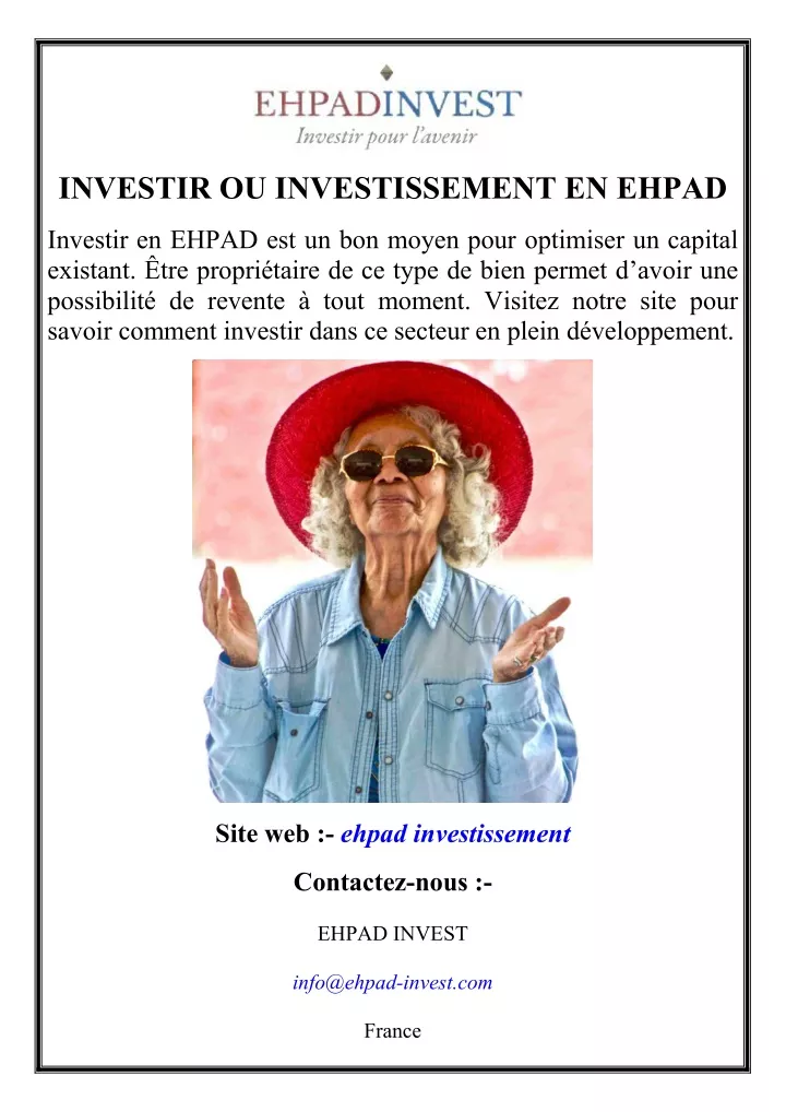 investir ou investissement en ehpad