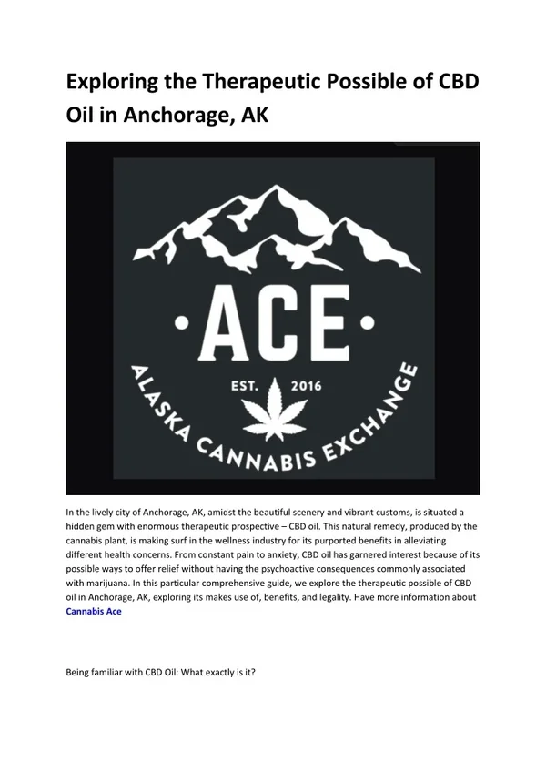 Cannabis Ace - alaska cbd
