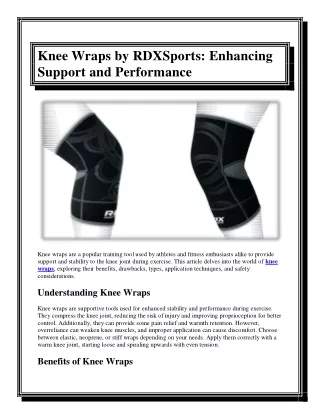 Knee Wraps by RDXSports Enhancing Support and Performance