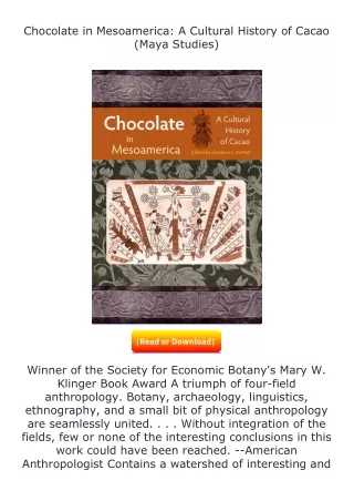 Download⚡ Chocolate in Mesoamerica: A Cultural History of Cacao (Maya Studi