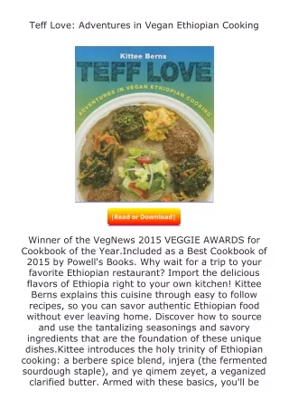 pdf❤(download)⚡ Teff Love: Adventures in Vegan Ethiopian Cooking