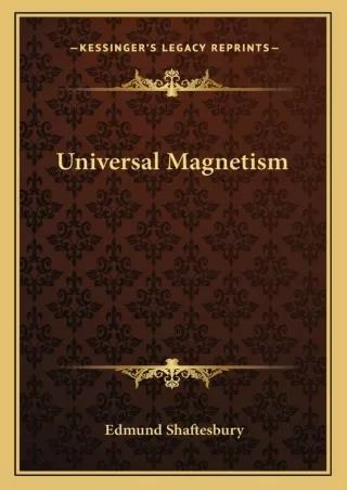 ❤[READ]❤ Universal Magnetism