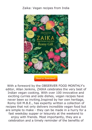 Download⚡PDF❤ Zaika: Vegan recipes from India